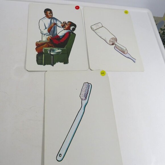Peabody Vintage People Dentist 1960s Artwork Toothbrush, Toothpaste (3) cards - Picture 1 of 5